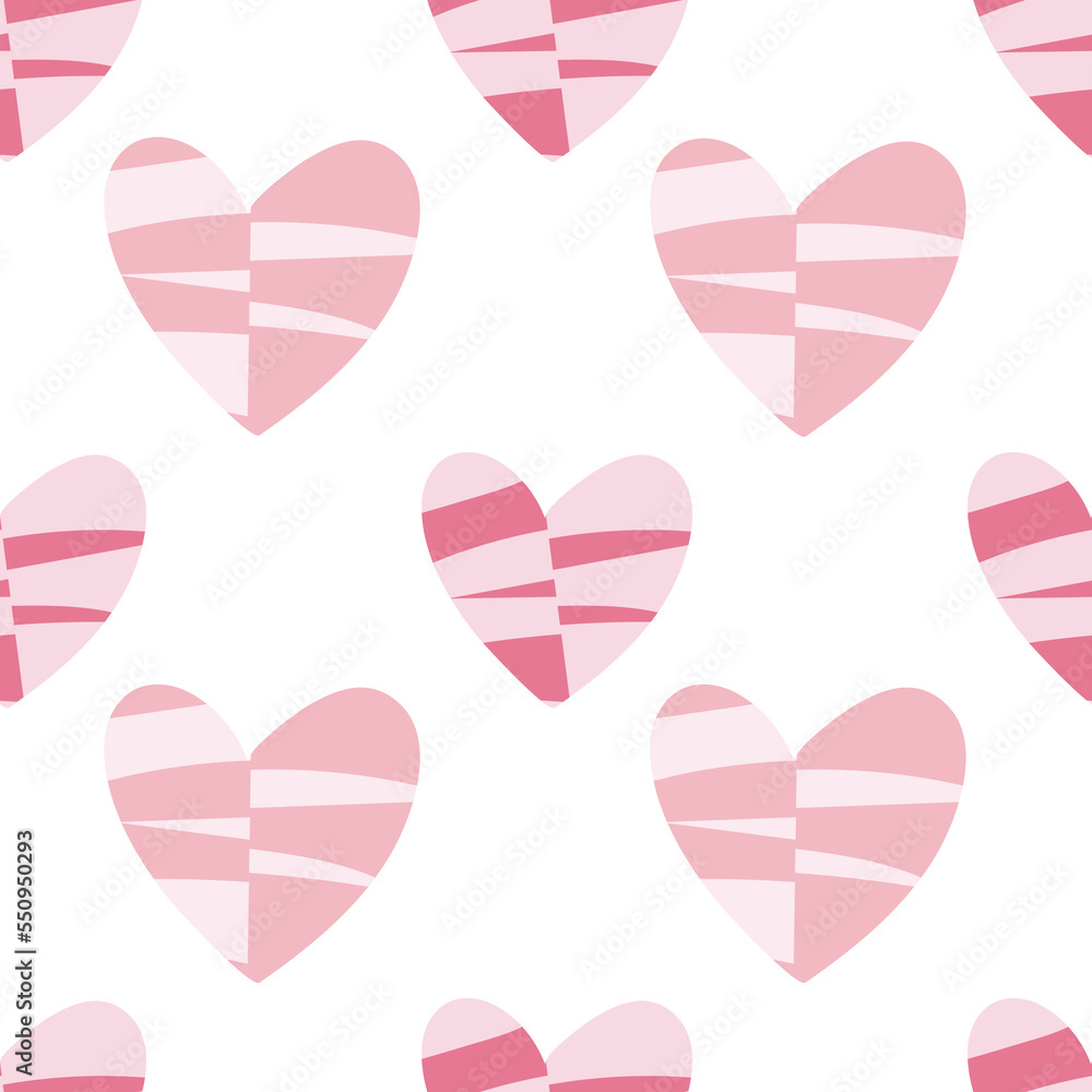 Seamless background with funky pastel pink hearts Seamless background with funky pastel pink hearts