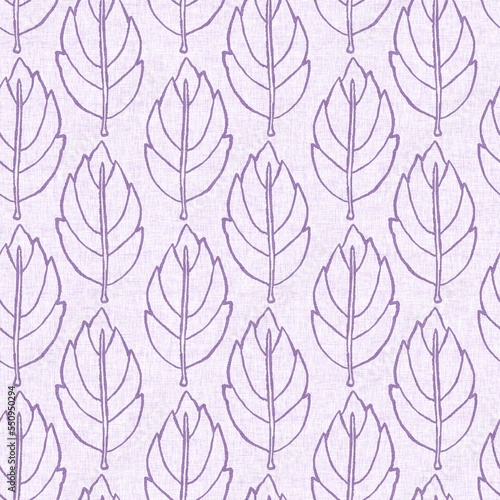 Gender neutral purple botanical foliage seamless raster background. Simple whimsical 2 tone pattern. Kids floral nursery wallpaper or scandi all over print.