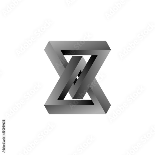 Triangle logo - abstract prism geometric shape graphic geometry line futuristic polygonal layout marketing perspective corporate tech delta spectrum business