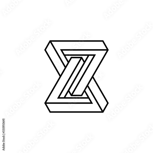 Triangle logo - abstract prism geometric shape graphic geometry line futuristic polygonal layout marketing perspective corporate tech delta spectrum business