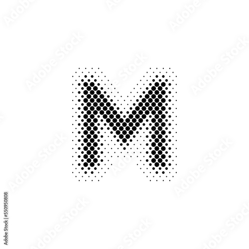 Letter M Logo Lettermark M Monogram Dotted Letter M - Typeface Type Emblem Character Trademark