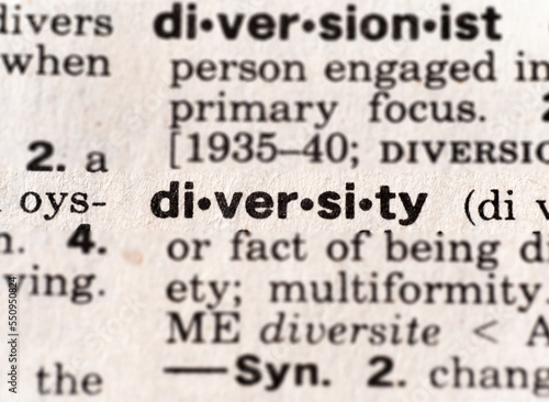Closeup of the word diversity