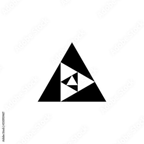 Triangle logo - abstract prism geometric shape graphic geometry line futuristic polygonal layout marketing perspective corporate tech delta spectrum business