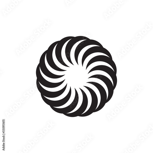 Vortex Circle logo abstract circle shape - spiral motion twirl twist curve rotation spin whirlpool radial warp geometric shape for businesses - spinning circle