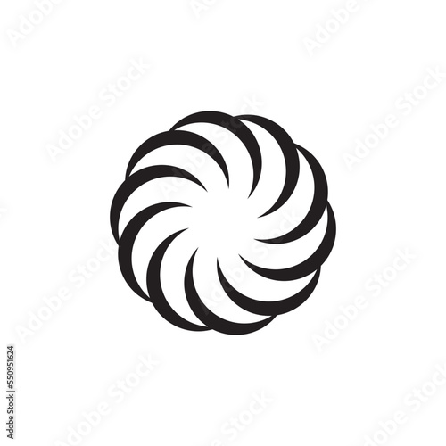 Vortex Circle logo abstract circle shape - spiral motion twirl twist curve rotation spin whirlpool radial warp geometric shape for businesses - spinning circle