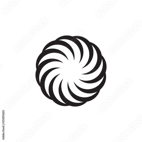 Vortex Circle logo abstract circle shape - spiral motion twirl twist curve rotation spin whirlpool radial warp geometric shape for businesses - spinning circle