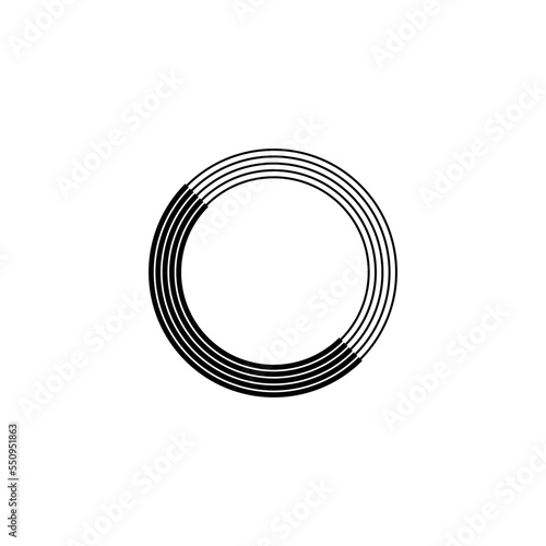 Vortex Circle logo abstract circle shape - spiral motion twirl twist curve rotation spin whirlpool radial warp geometric shape for businesses - spinning circle