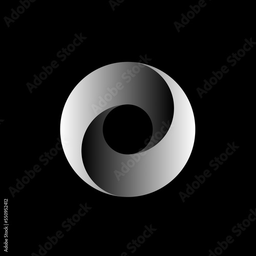 Vortex Circle logo abstract circle shape - spiral motion twirl twist curve rotation spin whirlpool radial warp geometric shape for businesses - spinning circle