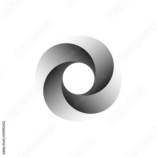 Vortex Circle logo abstract circle shape - spiral motion twirl twist curve rotation spin whirlpool radial warp geometric shape for businesses - spinning circle
