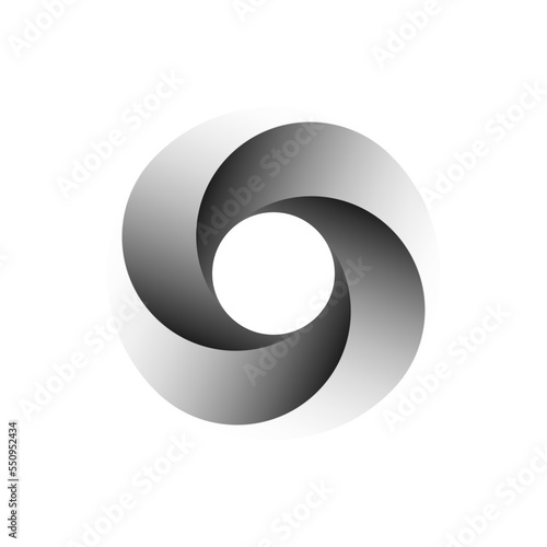 Vortex Circle logo abstract circle shape - spiral motion twirl twist curve rotation spin whirlpool radial warp geometric shape for businesses - spinning circle