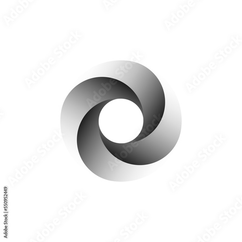 Vortex Circle logo abstract circle shape - spiral motion twirl twist curve rotation spin whirlpool radial warp geometric shape for businesses - spinning circle