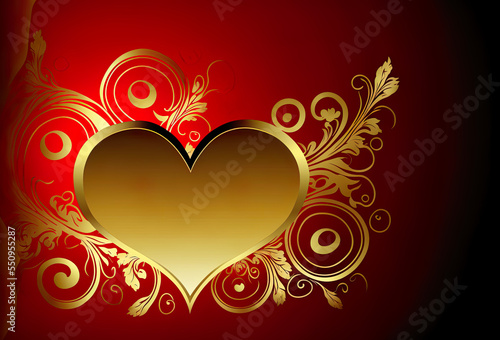 Gold heart  gold heart on red  and black  background  heart  love  valentine  romance  red  gold  light  valentines  passion  romantic  illustration  love  romance  red  wedding  Valentine  digital