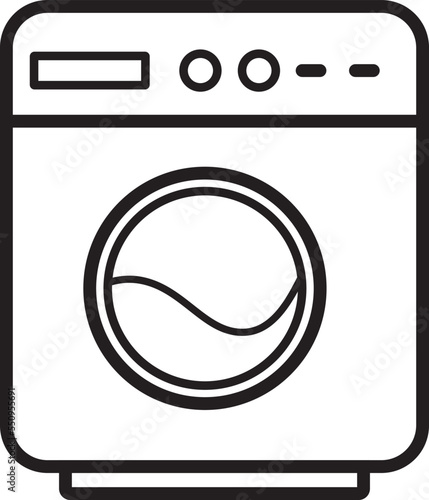 Professionally automatic washing machine icon on a white background