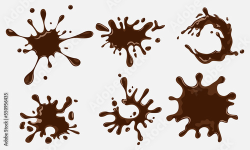 collection of Chocolate stains. Vector chocolate blot