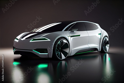 concept of a futuristic eco friendly electric car © Gbor