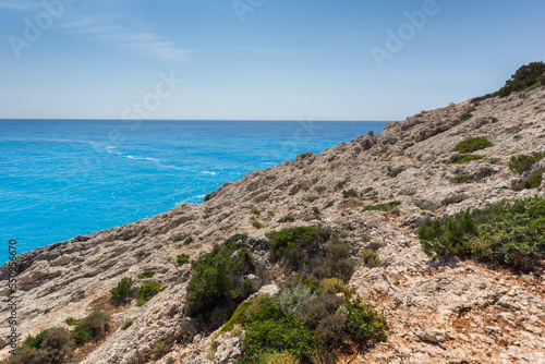 Amazing panoramic view of coastline of Lefkada  Greece