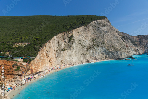 Amazing panoramic view of coastline of Lefkada, Greece