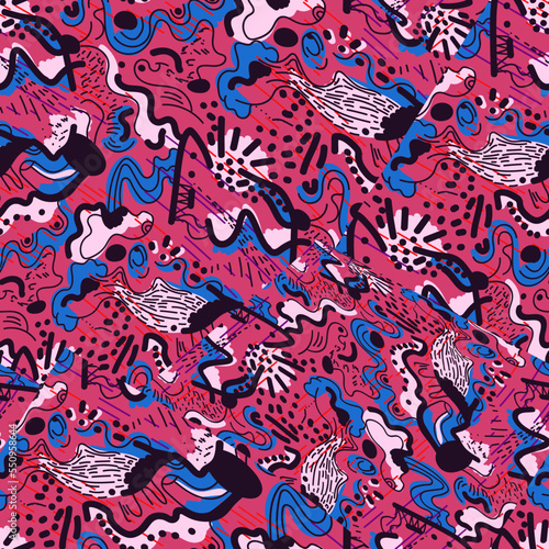 Cute abstract unusual seamless backdrop with wave strange pattern