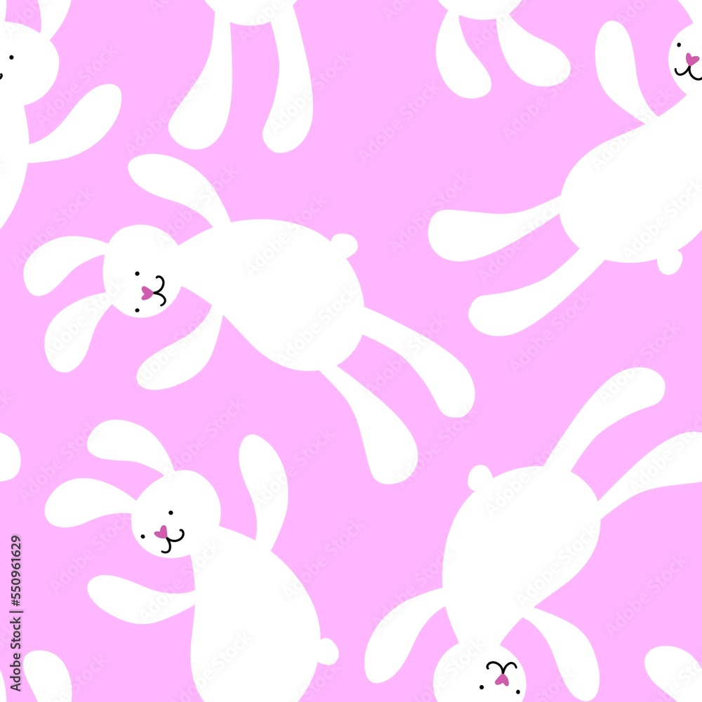 Cartoon rabbit seamless bunnies toys pattern for wrapping paper and fabrics and linens and kids clothes print Cartoon rabbit seamless bunnies toys pattern for wrapping paper and fabrics and linens and kids clothes print