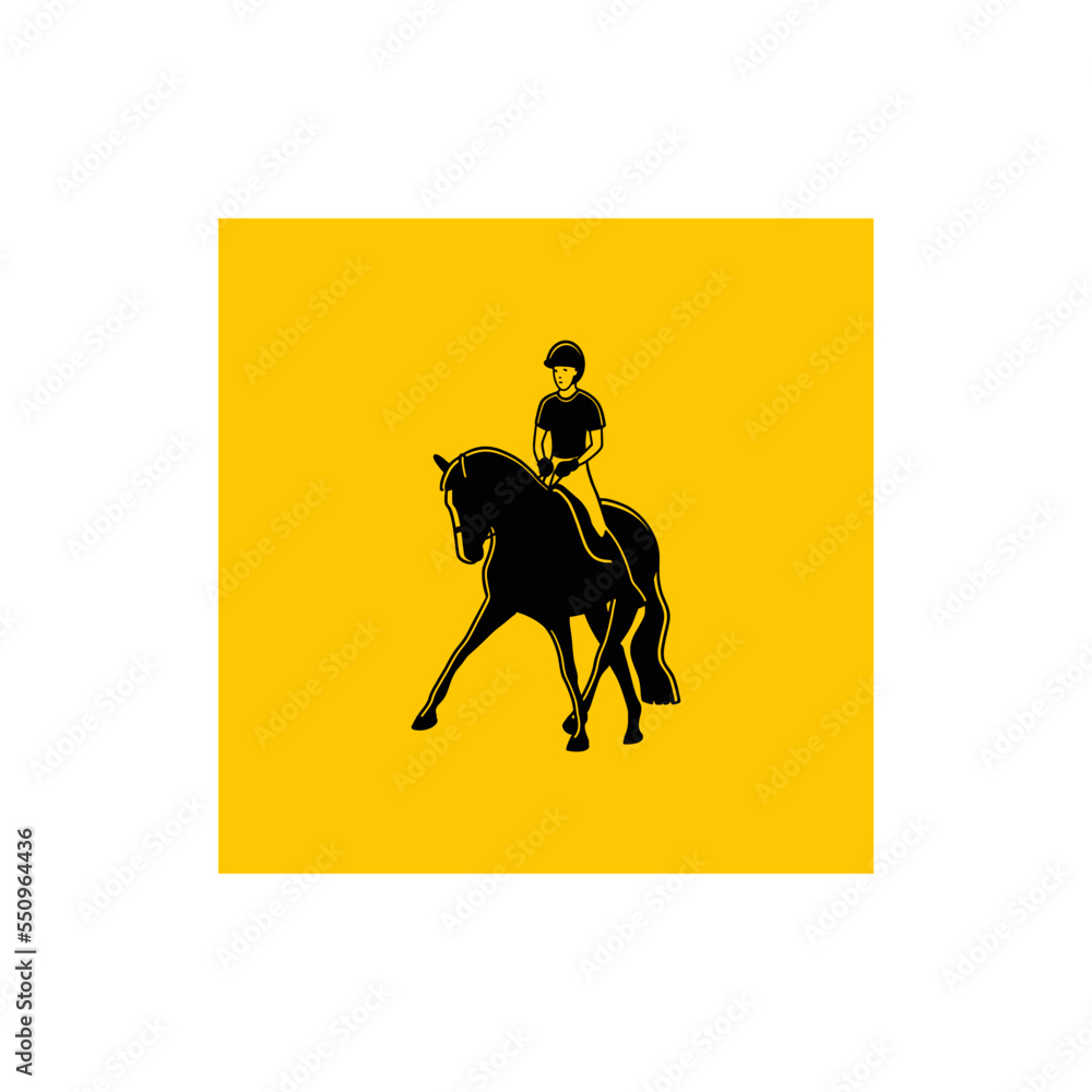 Simple equestrian sport logo concept Simple equestrian sport logo concept