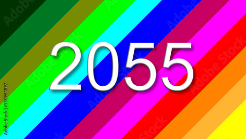 Photos 2055 colorful rainbow background year number