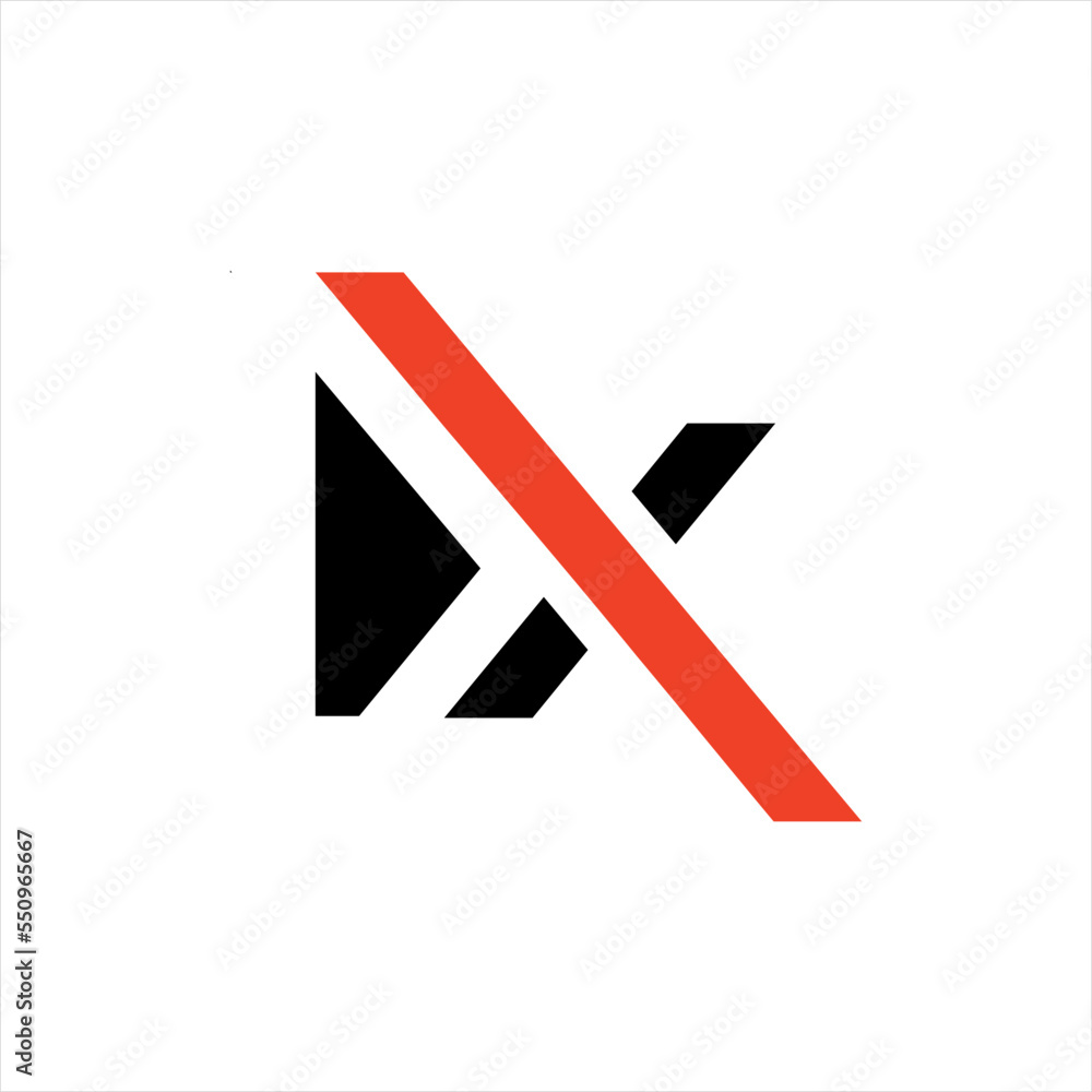 Geometric X letter vector logo design with triangle. Geometric X letter vector logo design with triangle.
