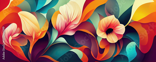 Beautiful modern colorful flower design photo