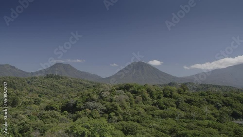 Scenic view of blue sky over mountain range and trees / Juayua, Sonsonante, El Salvador photo