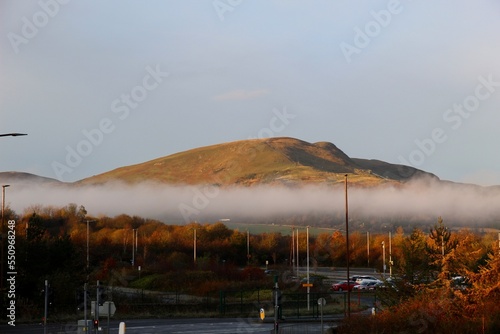 Scottish mist at the bottom of the Pentland Hills in Midlothian near Edinburgh Scotland  photo