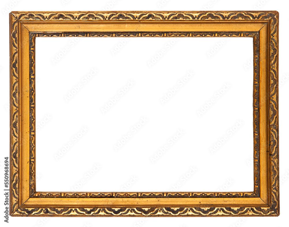 Vintage antique pirture frame with transparent background.