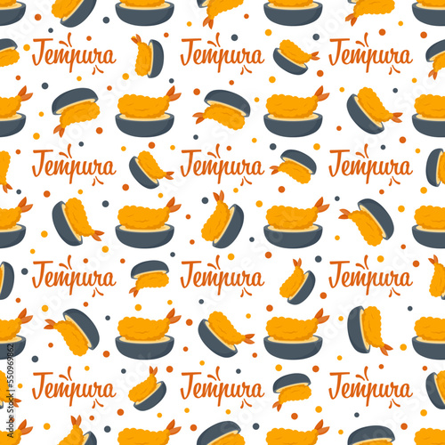 Seamless pattern with Tempura, for decoration