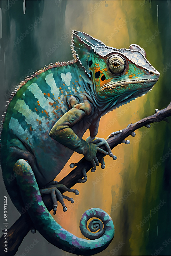 Obraz premium a Cameleon dynamic pose