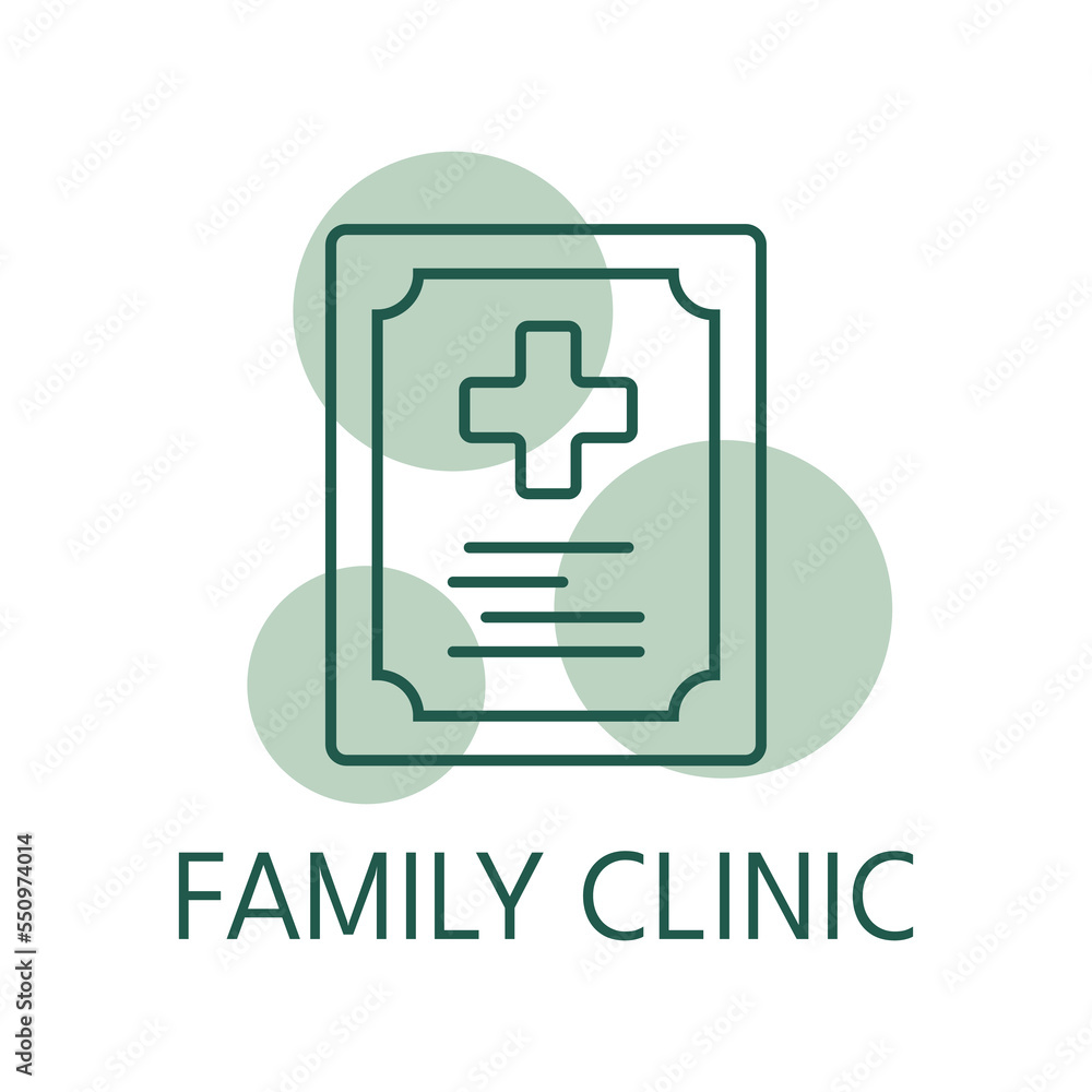 Family clinic color icon, logo style Family clinic color icon, logo style