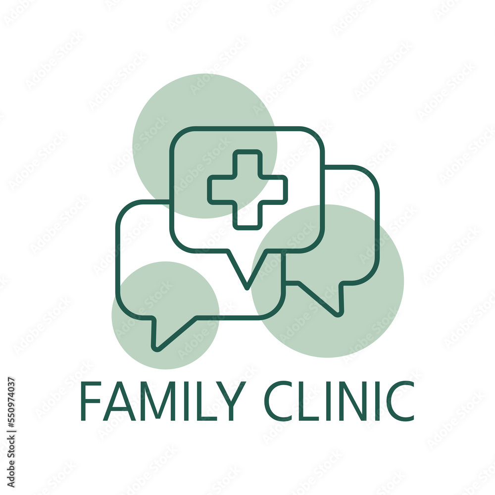 Family clinic color icon, logo style Family clinic color icon, logo style