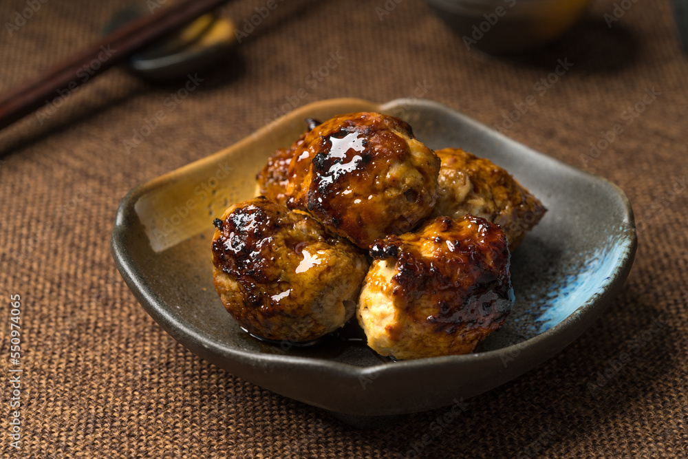 Japanese Charcoal-Grilled Teriyaki Chicken Meatballs Japanese Charcoal-Grilled Teriyaki Chicken Meatballs