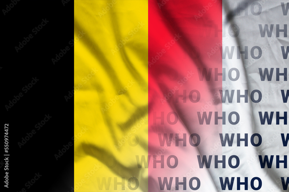 Obraz premium Belgium flag WHO symbol union