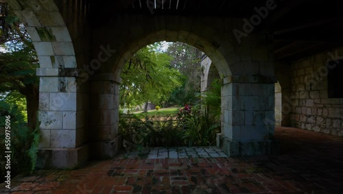 The Rose Hall Great House is a Jamaican Georgian plantation house now run as a historic house museum. It is located in Montego Bay, Jamaica with a panoramic view of the coast. 