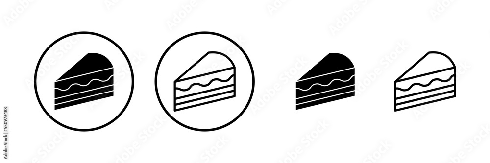 Cake icon vector illustration. Cake sign and symbol. Birthday cake icon Cake icon vector illustration. Cake sign and symbol. Birthday cake icon