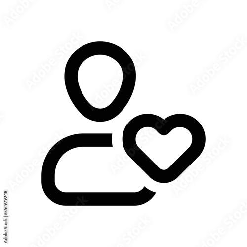 Favorite User icon - vector illustration . Favorite, Favourite, Profile, User, Account, Avatar, Friend, Heart, Love, like, bookmark, line, outline, icons .