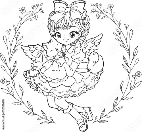 princess girl cartoon doodle kawaii anime coloring page cute illustration drawing clip art character chibi manga comic
