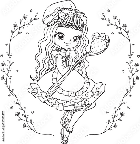 princess girl cartoon doodle kawaii anime coloring page cute illustration drawing clip art character chibi manga comic
