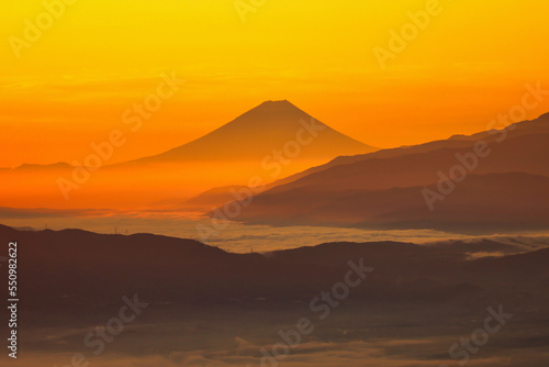 富士山･朝焼け･雲海･登山･山岳･ご来光･日の出･日本
