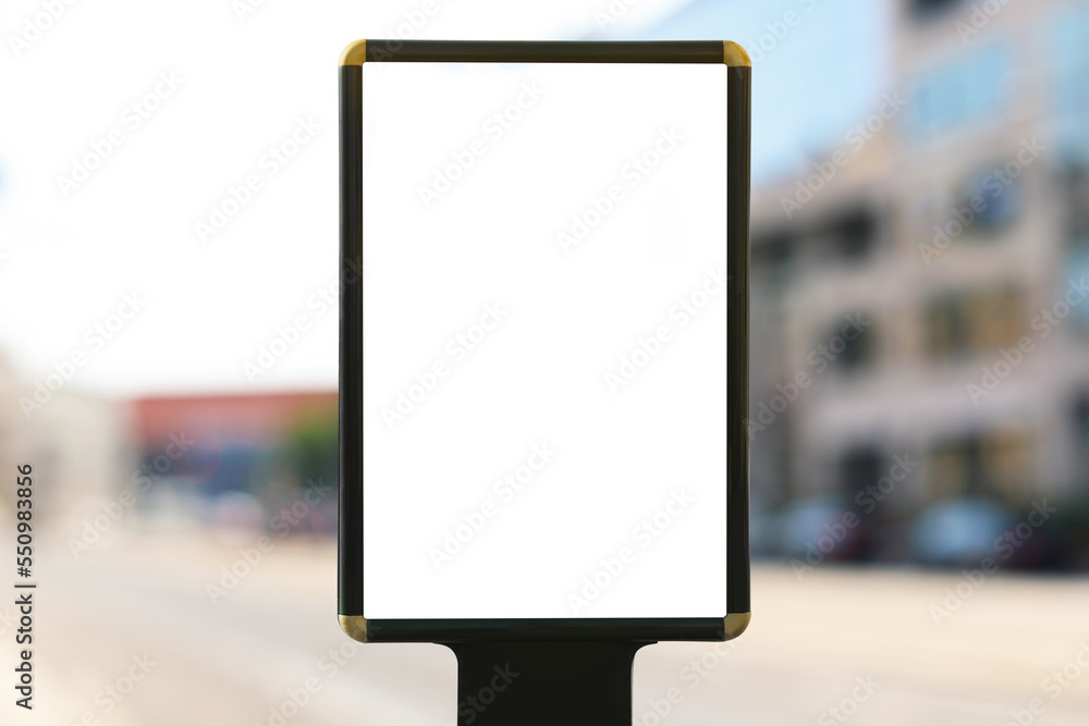 Blank citylight poster on city street. Space for design Blank citylight poster on city street. Space for design