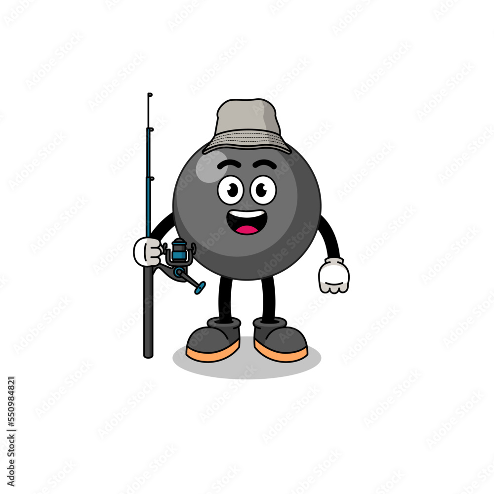Mascot Illustration of dot symbol fisherman Mascot Illustration of dot symbol fisherman