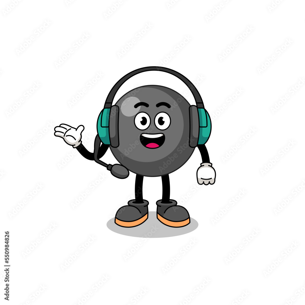Mascot Illustration of dot symbol as a customer services Mascot Illustration of dot symbol as a customer services