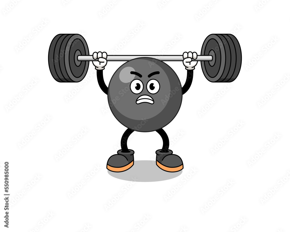 dot symbol mascot cartoon lifting a barbell dot symbol mascot cartoon lifting a barbell