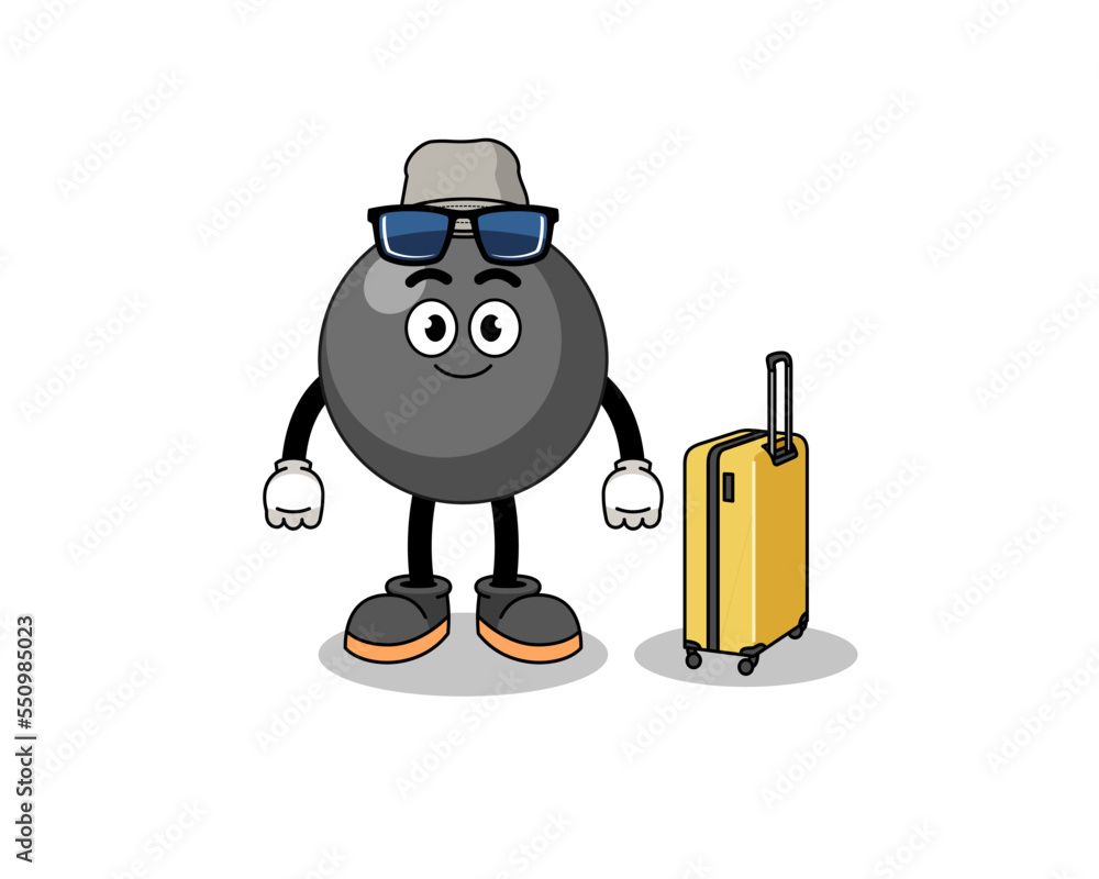 dot symbol mascot doing vacation