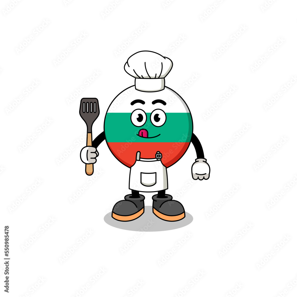 Mascot Illustration of bulgaria flag chef Mascot Illustration of bulgaria flag chef