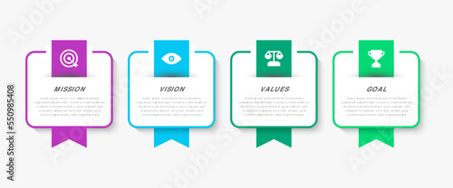 Vector infographic template for business with icons and numbers. Simple and modern step infographics.