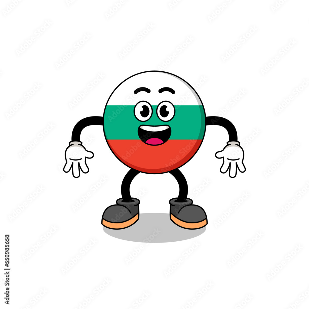 bulgaria flag cartoon with surprised gesture bulgaria flag cartoon with surprised gesture